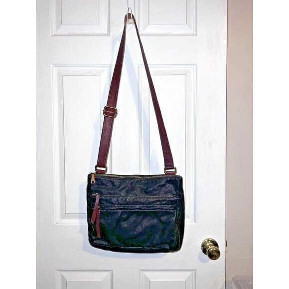 FOSSIL Corey Large Crossbody Bag Black Leather Messenger Bag Purse - Picture 3 of 14